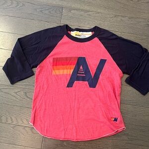 Aviator Nation Blue and Red Long Sleeve Tee